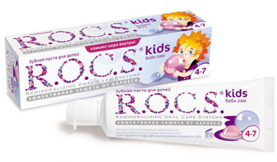ROCS Зубная паста для детей Бабл Гам, 45 г