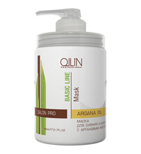 OLLIN Basic Line Маска для сияния и блеска волос с аргановым маслом, 650 мл