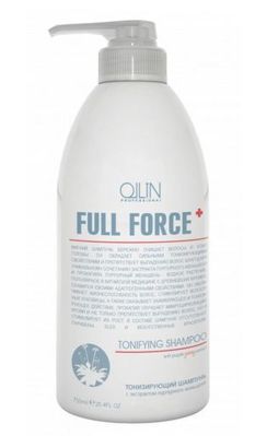 OLLIN Full Force Тонизирующий шампунь против выпадения и для стимуляции роста волос, с экстрактом пурпурного женьшеня, 750 мл