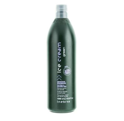 INEBRYA GREEN Шампунь для чувствительной кожи головы успокаивающий с алоэ Sensitive Shampoo, 1000 мл