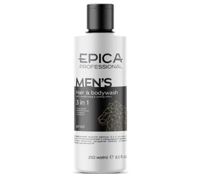 "EPICA Professional" MEN'S 3 in 1 Универсальный мужской шампунь для волос и тела, 250 мл (Эпика)