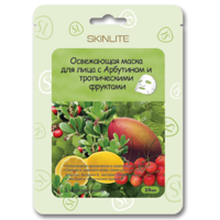 "Skinlite" Маска тканевая для лица освежающая Арбутином и Тропические фрукты, 1шт (Скинлайт)